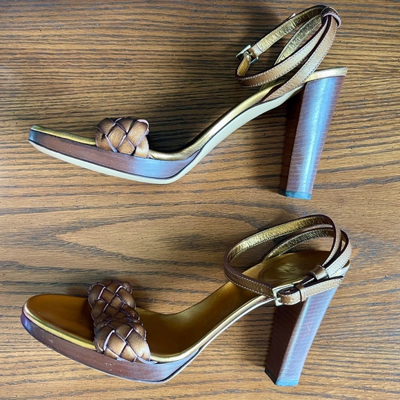GUCCI Leather Braided Platform Sandal Size 8.5 - Picture 2 of 15